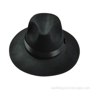 Cool, Wide Brimmed Fedoras, Autumn, Winter, Black Men Woolen Cap, Unisex Dance CapNew